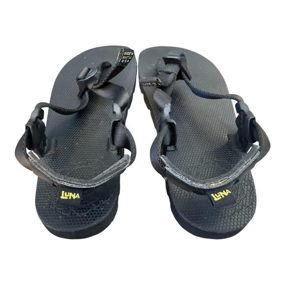 Luna Mono Winged Black Sandal Women size 7.5 - Picture 3 of 5